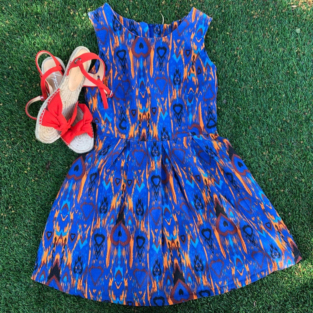 Ikat print multicolor heart shapes dress Pre ❤️